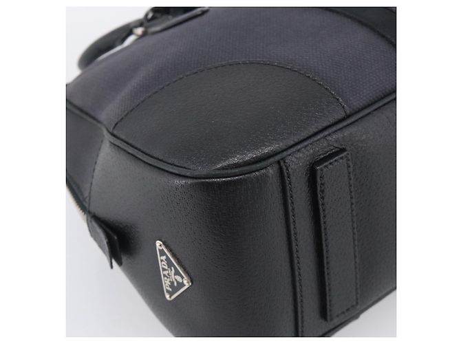PRADA Hand Bag Canvas Black Silver - view 13