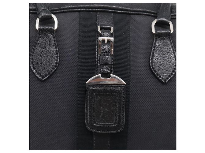 PRADA Hand Bag Canvas Black Silver - view 16