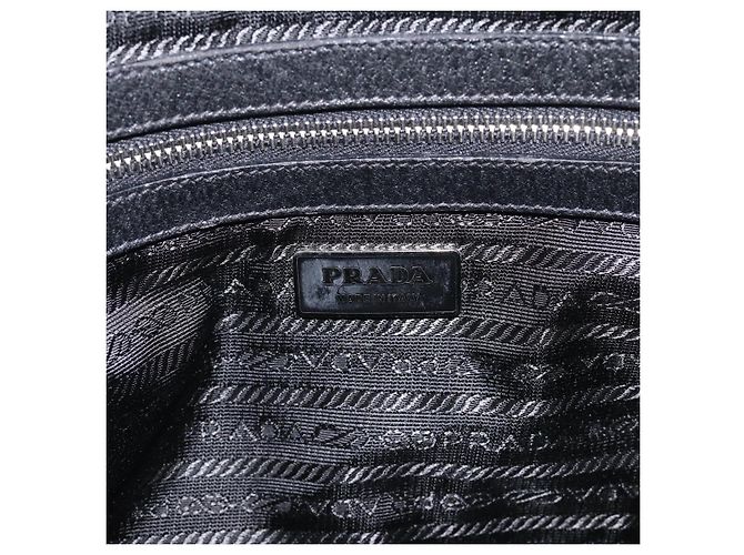PRADA Hand Bag Canvas Black Silver - view 19