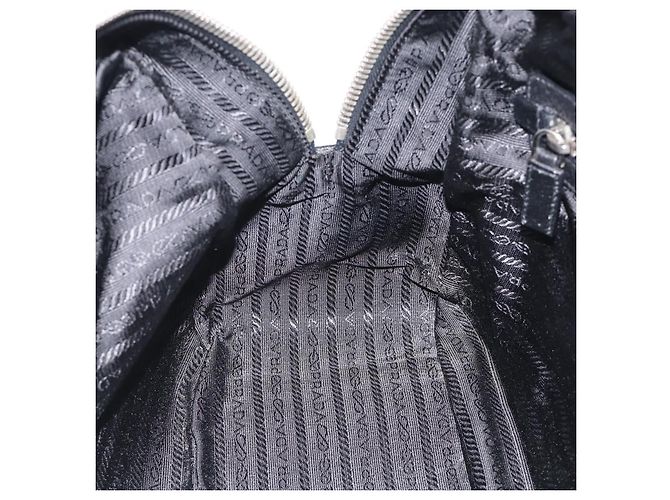 PRADA Hand Bag Canvas Black Silver - view 22