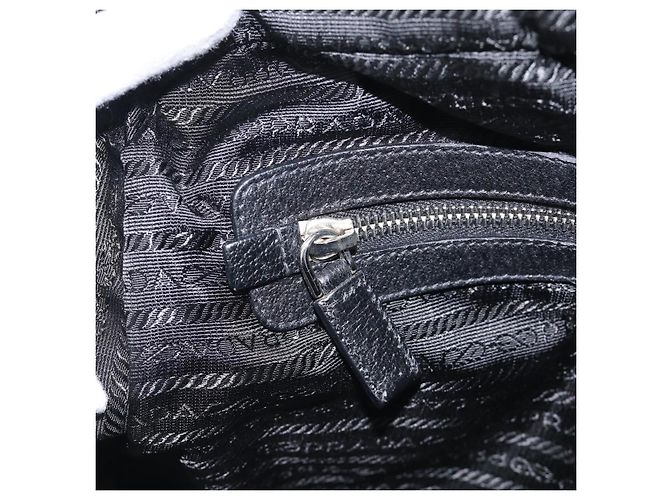 PRADA Hand Bag Canvas Black Silver - view 23