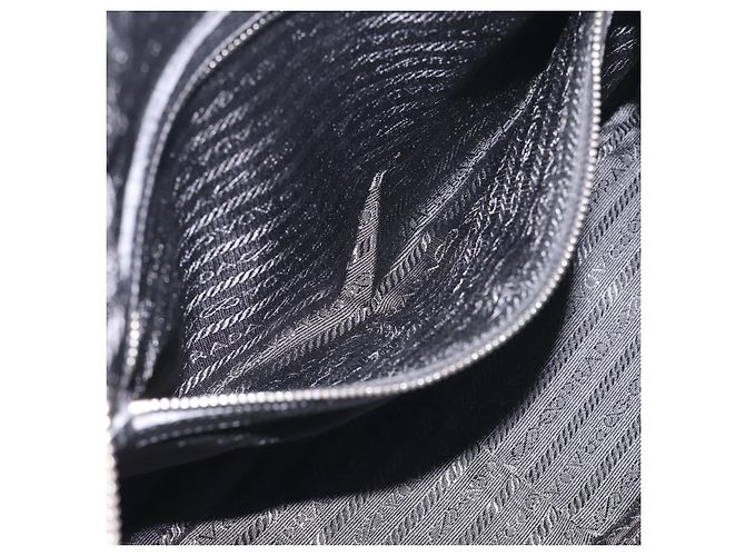 PRADA Hand Bag Canvas Black Silver - view 24