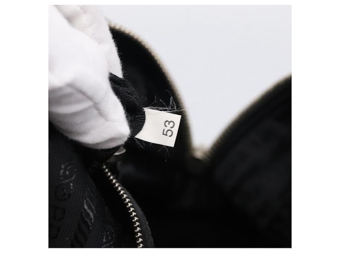 PRADA Hand Bag Canvas Black Silver - view 25