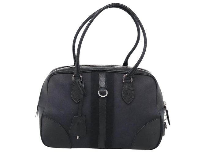 PRADA Hand Bag Canvas Black Silver - view 3
