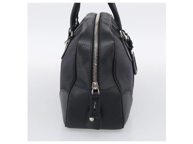 PRADA Hand Bag Canvas Black Silver - view 5