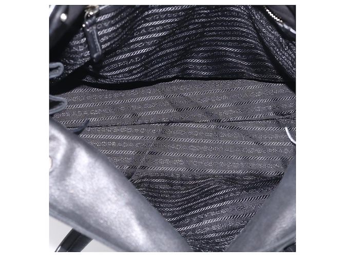 PRADA Hand Bag Nylon Black Silver - view 10