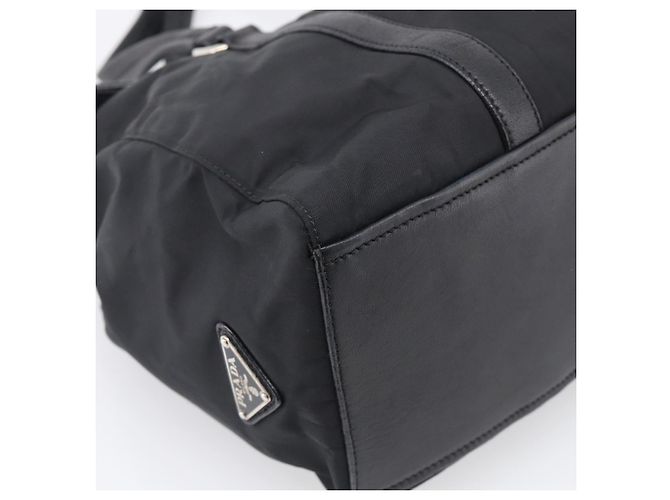 PRADA Hand Bag Nylon Black Silver - view 15