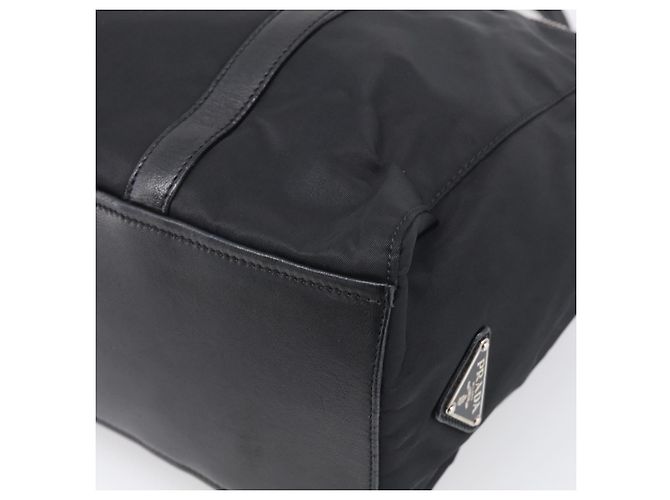 PRADA Hand Bag Nylon Black Silver - view 16