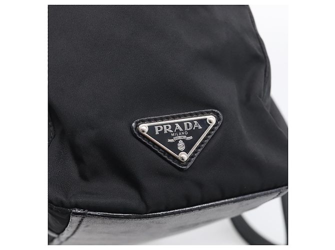 PRADA Hand Bag Nylon Black Silver - view 18