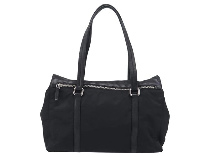 PRADA Hand Bag Nylon Black Silver - view 2
