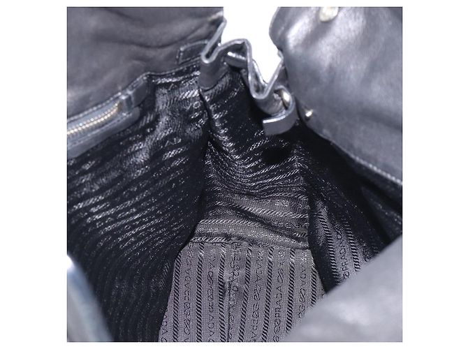 PRADA Hand Bag Nylon Black Silver - view 26