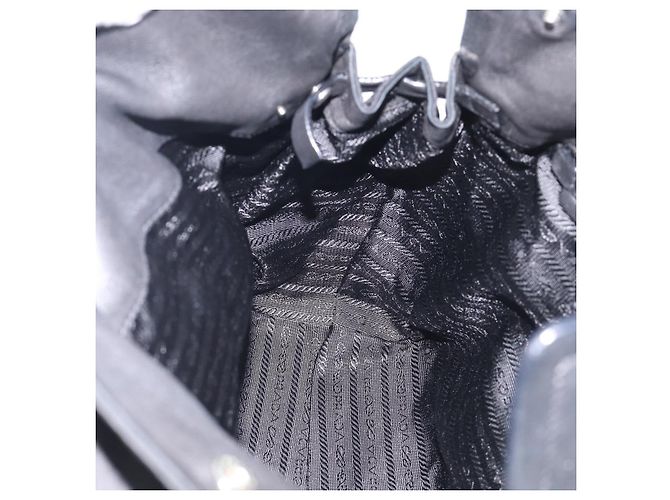 PRADA Hand Bag Nylon Black Silver - view 27