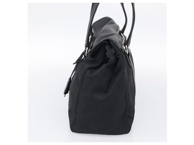 PRADA Hand Bag Nylon Black Silver - view 4