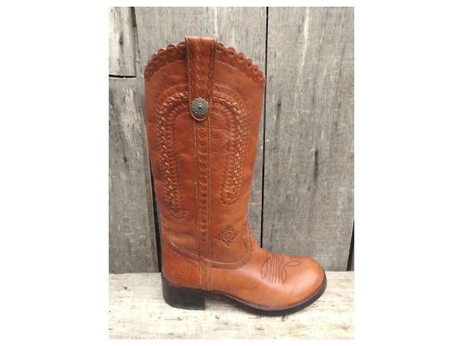 Ash Brando Botas Western de cuero marrón - vista 2
