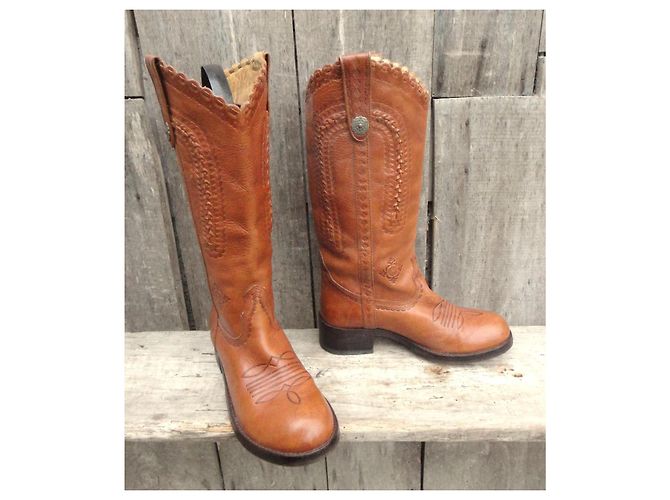 Ash Brando Botas Western de cuero marrón - vista 3