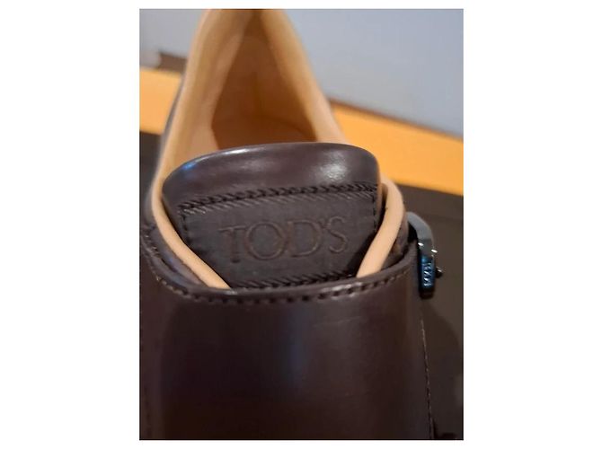 TOD'S Scarpe Monk Strap in pelle marrone - vista 10