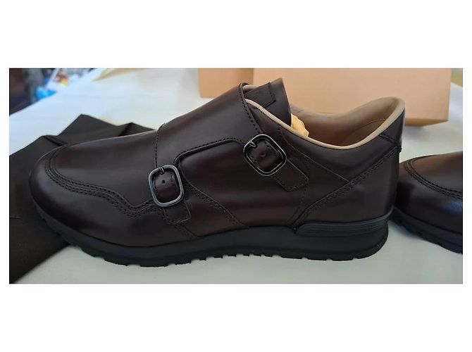 TOD'S Scarpe Monk Strap in pelle marrone - vista 14