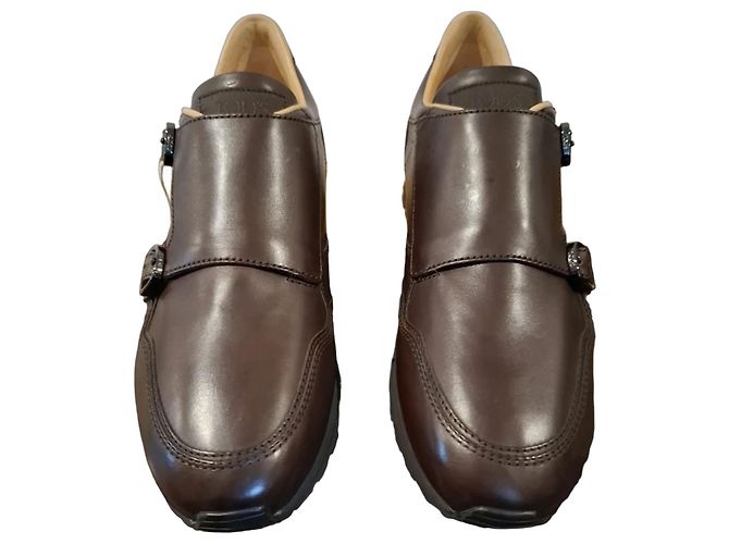TOD'S Scarpe Monk Strap in pelle marrone - vista 2