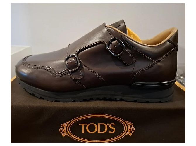 TOD'S Scarpe Monk Strap in pelle marrone - vista 5