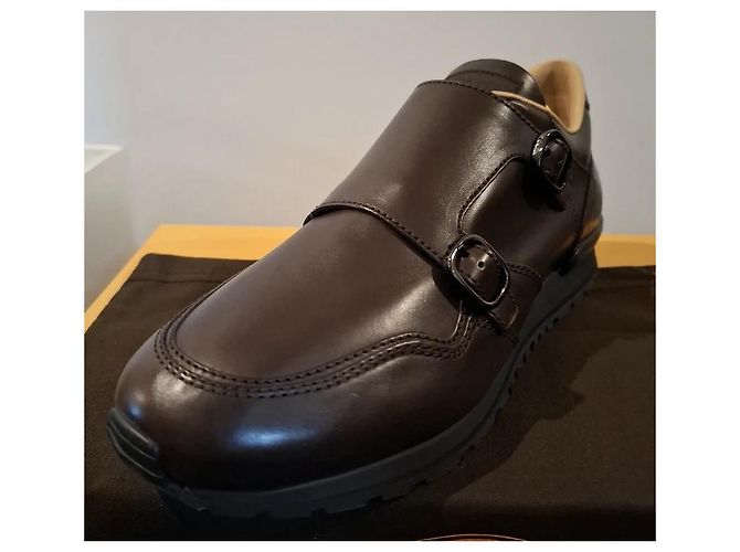 TOD'S Scarpe Monk Strap in pelle marrone - vista 6