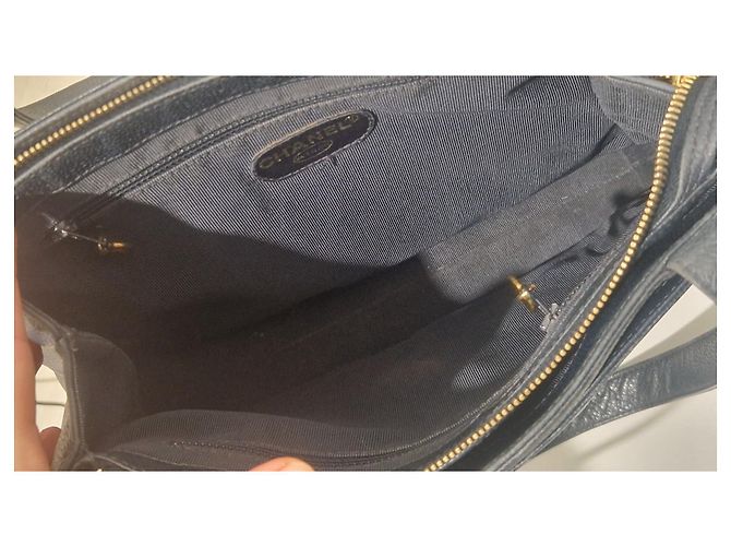 Chanel Tote Bag Leather Navy Blue - view 14