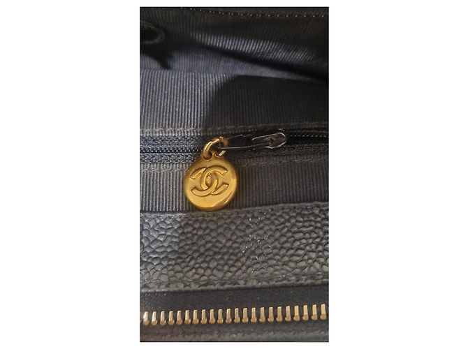 Chanel Tote Bag Leather Navy Blue - view 17