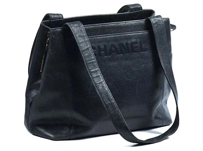 Chanel Tote Bag Leather Navy Blue - view 4