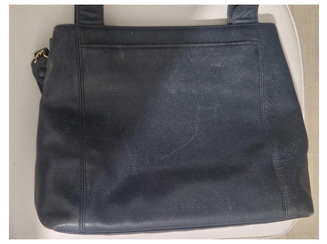 Chanel Tote Bag Leather Navy Blue - view 8