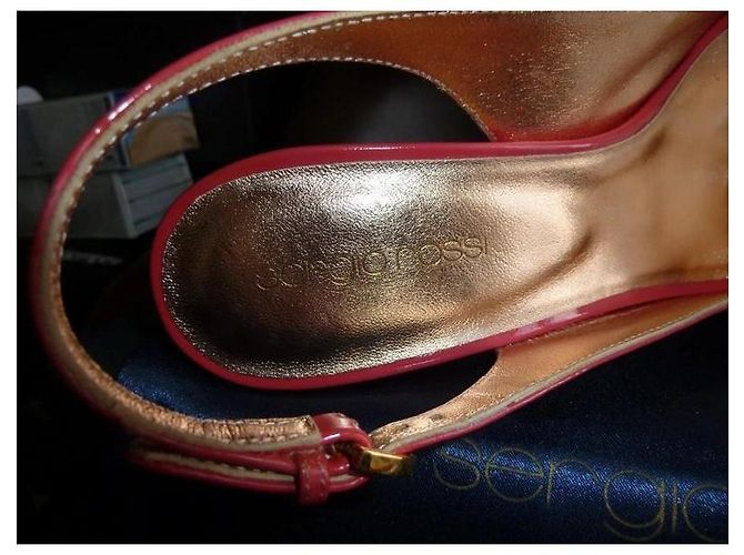 Sergio Rossi Sandales Slingback Vernis Rouge - vue 11