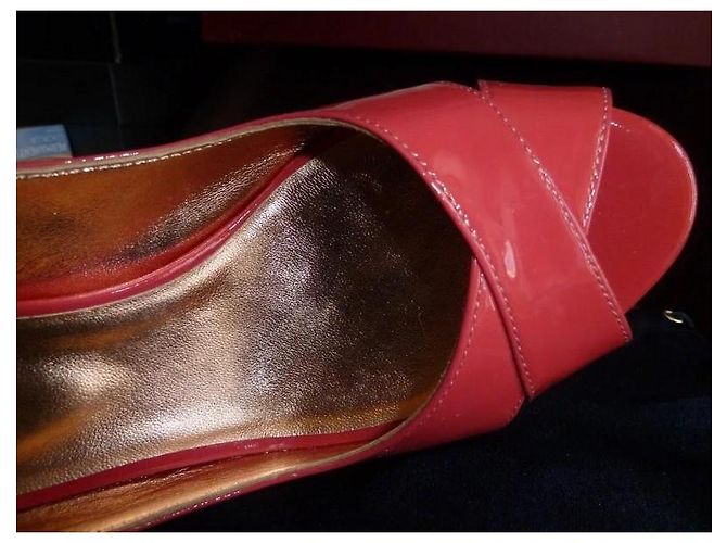 Sergio Rossi Sandales Slingback Vernis Rouge - vue 12