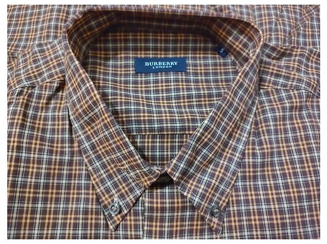 Burberry Camisa de algodón a cuadros marrón y beige - vista 12