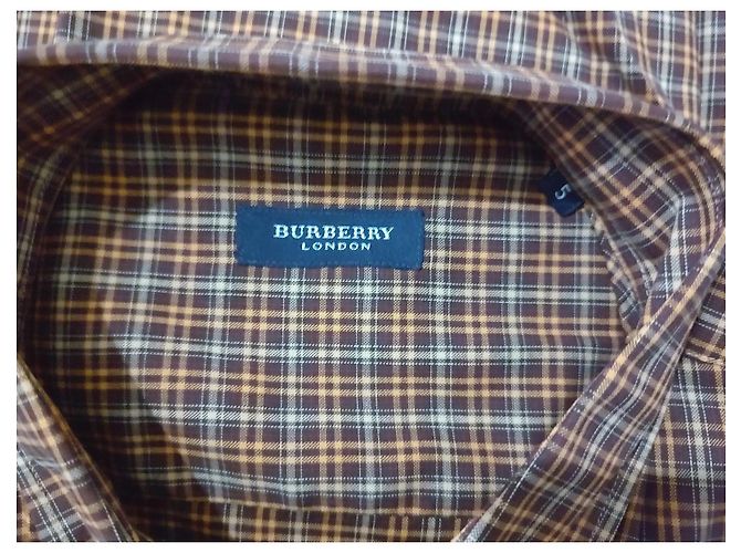 Burberry Camisa de algodón a cuadros marrón y beige - vista 13