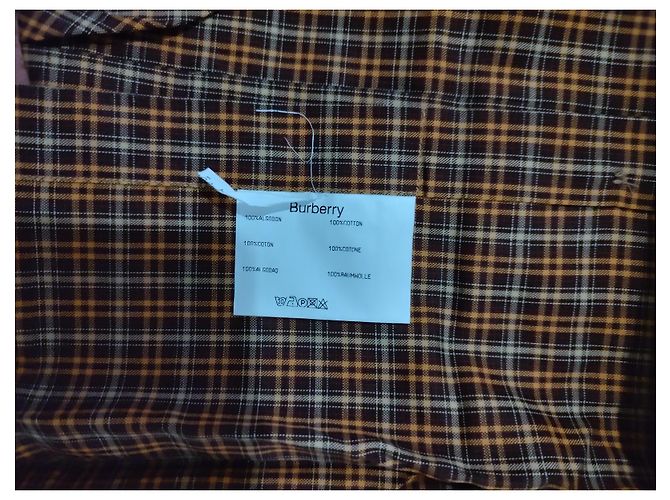 Burberry Camisa de algodón a cuadros marrón y beige - vista 15