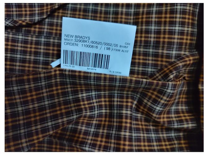 Burberry Camisa de algodón a cuadros marrón y beige - vista 16