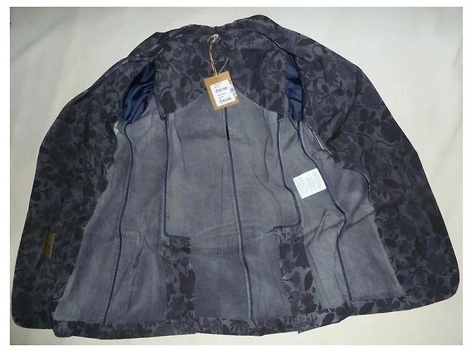 Fay Blazer de lana gris con estampado floral - vista 10