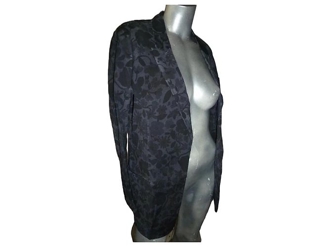Fay Blazer de lana gris con estampado floral - vista 2