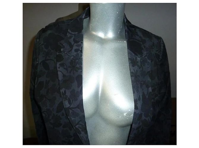 Fay Blazer de lana gris con estampado floral - vista 3