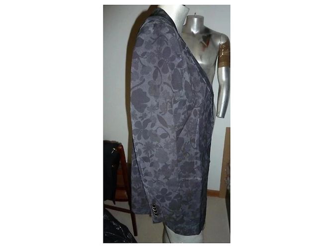 Fay Blazer de lana gris con estampado floral - vista 5