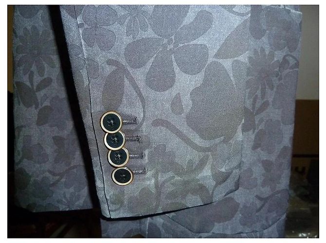 Fay Blazer de lana gris con estampado floral - vista 6