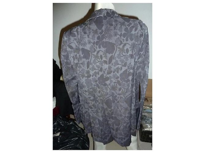 Fay Blazer de lana gris con estampado floral - vista 7