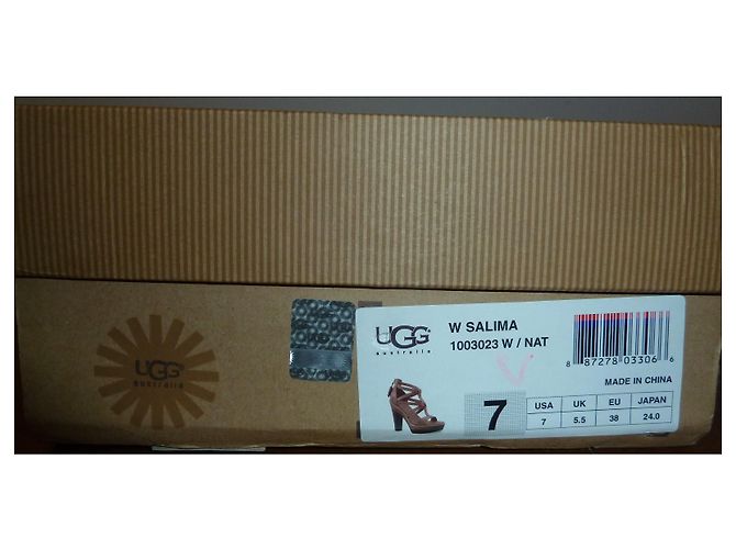 UGG Salima Sandali con Tacco in Pelle Marrone - vista 13