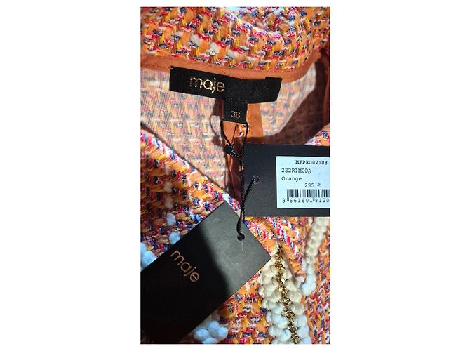 Maje Vestido corto de tweed naranja - vista 10