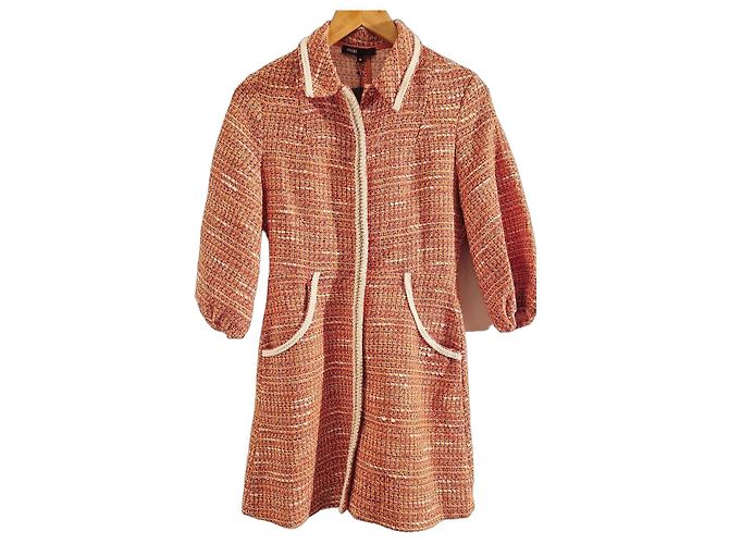 Maje Vestido corto de tweed naranja - vista 2