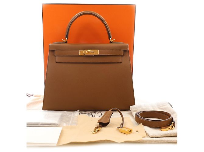 Hermès Brown Epsom Kelly II Sellier 28 - vista 6