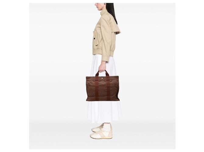Hermès Brown Canvas Herline MM - vista 6