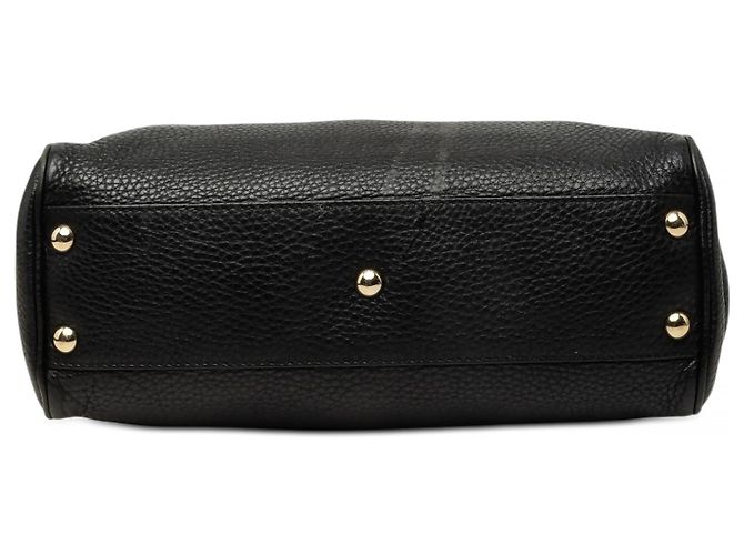 Sac à main Gucci Bamboo Shopper Small en cuir de veau noir - vue 3