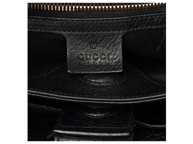 Sac à main Gucci Bamboo Shopper Small en cuir de veau noir - vue 5