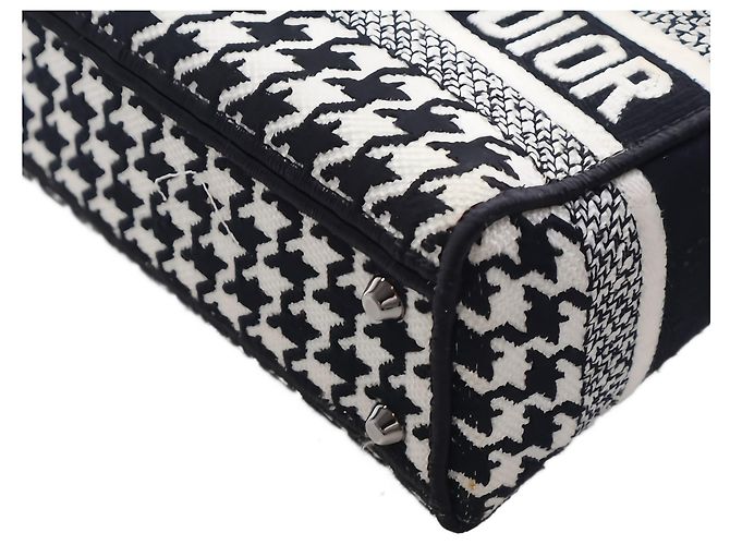 Dior White Mini Embroidered Canvas Houndstooth Lady D Lite - Ansicht 12