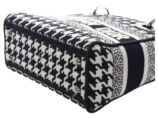 Dior White Mini Embroidered Canvas Houndstooth Lady D Lite - Ansicht 13