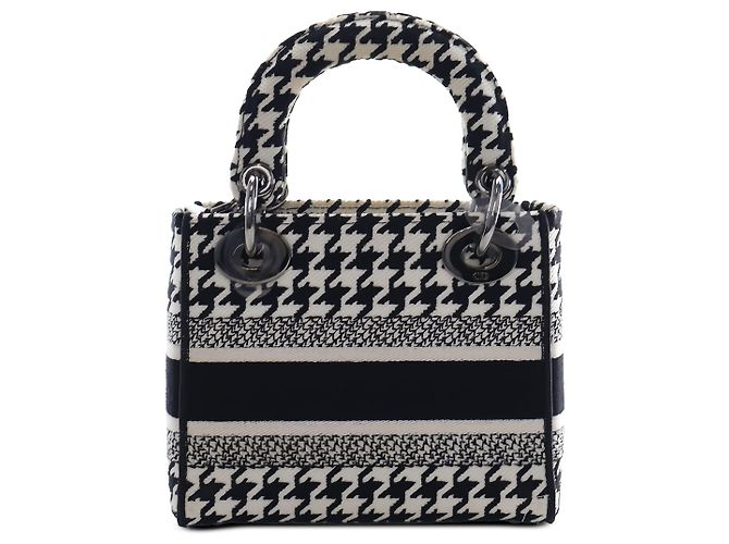 Dior White Mini Embroidered Canvas Houndstooth Lady D Lite - Ansicht 2